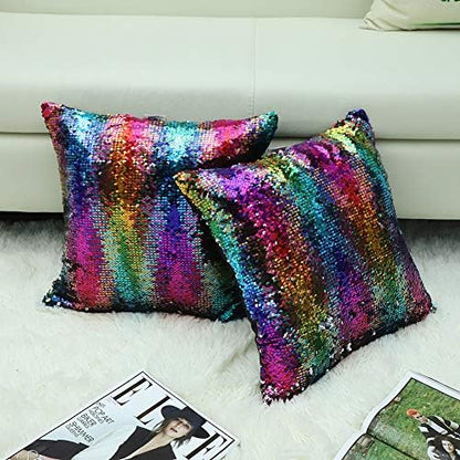 Rainbow Sequin Cushion