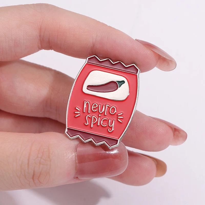 Neuro-Spicy Enamel Pin Badge – Celebrate Neurodiversity